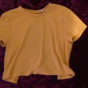 Yellow crop top , with open back
